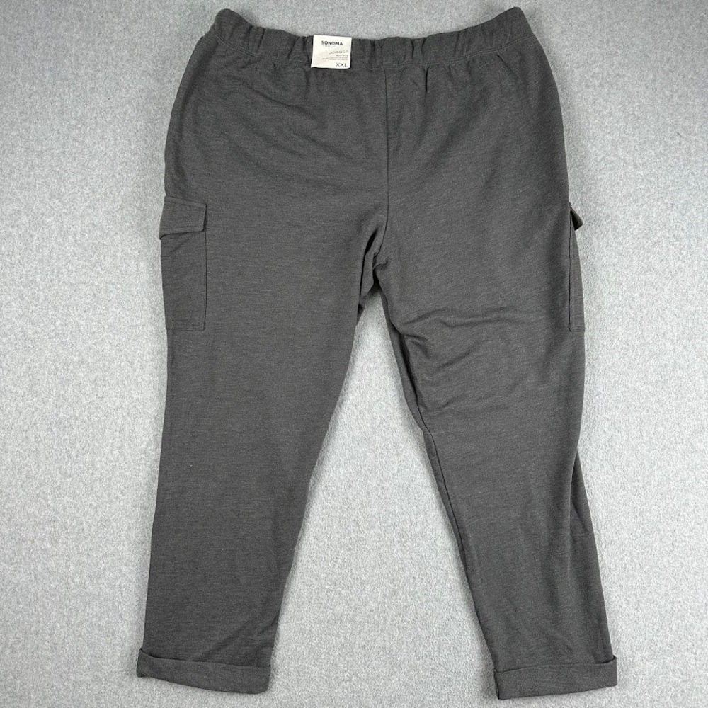 Sonoma‎ Goods For Life Womens XXL Jogger Pants Asphalt Gray Mid Rise Cargo NWT